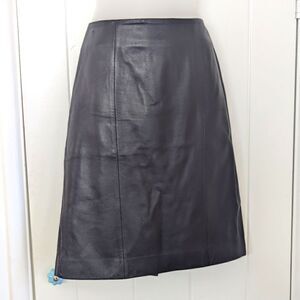 Talbots Leather Skirt Whimsigoth Quiet Luxury Dark Academia Feminine 2P NWOT